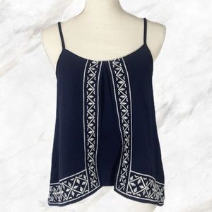 Navy Gianni Bini Overlay Tank w/ white lining